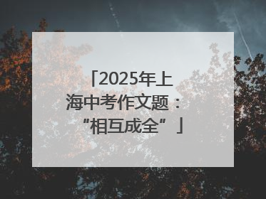 2025年上海中考作文题：“相互成全”