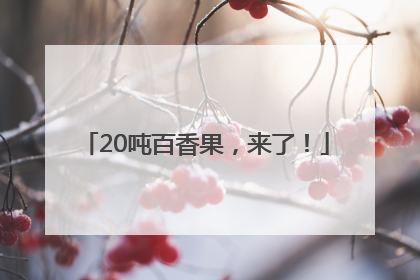 20吨百香果，来了！