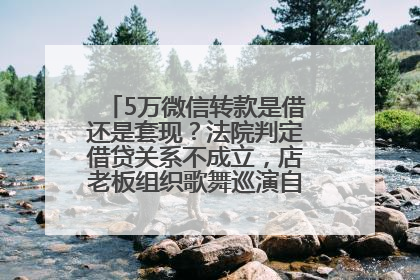 5万微信转款是借还是套现？法院判定借贷关系不成立，店老板组织歌舞巡演自我“恢复名誉”