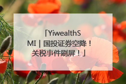 YiwealthSMI｜国投证券空降！关税事件刷屏！